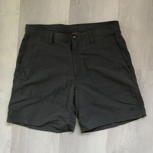 THE NORTH FACE MENS SHORTS GRAY FLAT FRONT OUTDOOR HIKING 36